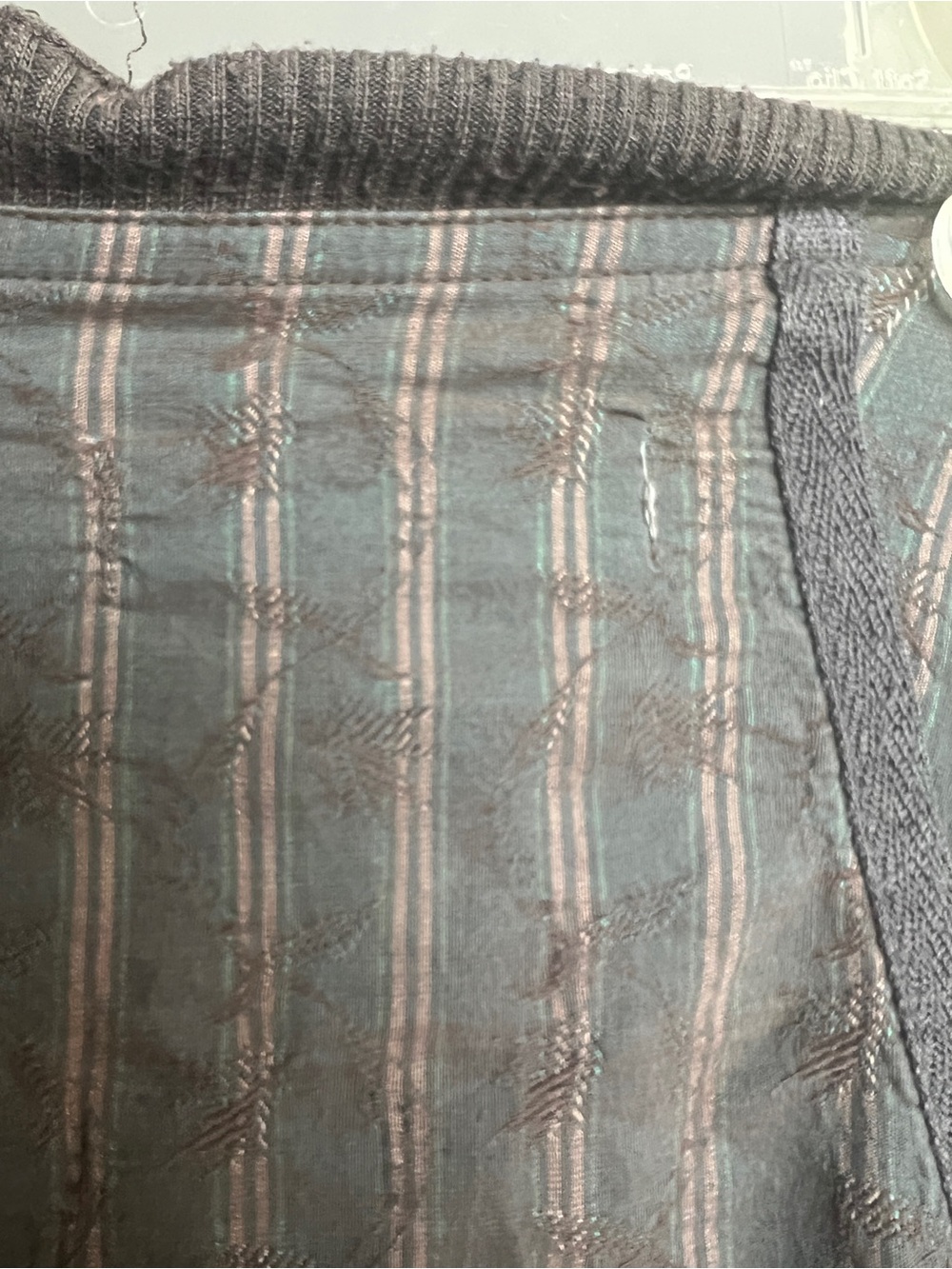 Y2K VTG Cop. Copine Fairy Grunge Midi Dress Gray SZ 40/M Striped Floral Skater - Picture 12 of 16